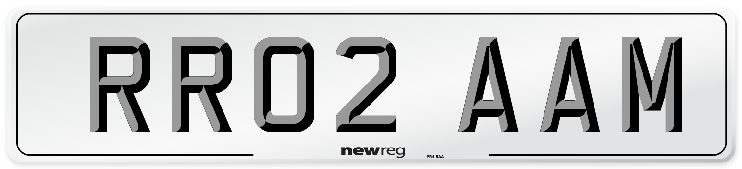 RR02 AAM Number Plate from New Reg
